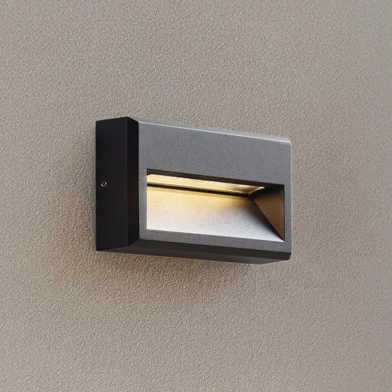 Lucande Weno Kinkiet zewnętrzny LED, czarny, aluminium, IP65
