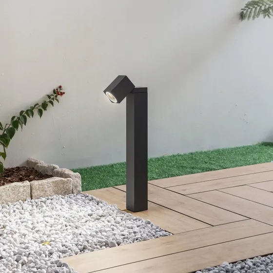 Lindby Othil H50 Słupek Oświetleniowy Szary Aluminium