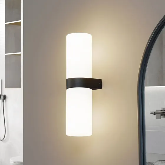 Lucande Basolo Lampa Ścienna IP44 Czarna - 31,5 cm