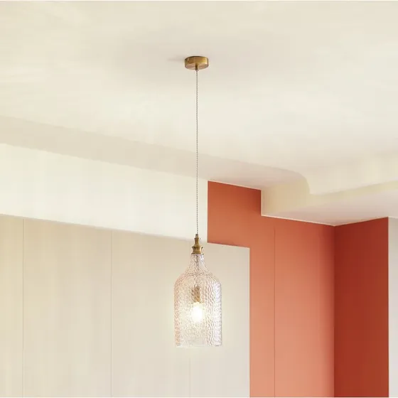 Lindby Drakar Lampa Wisząca Ø19,5 cm Bursztynowa