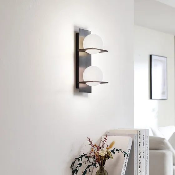 Lucande Kulka 2 Lampa Ścienna Opalizująca - Czarna