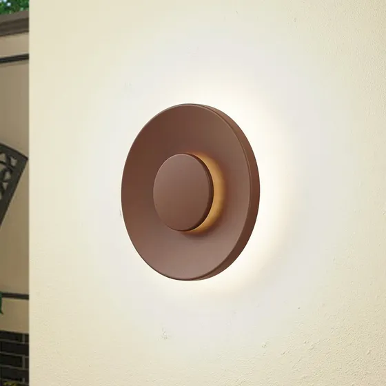 Lucande Kayana Kinkiet zewnętrzny LED, kolor rdza, aluminium, 24 cm