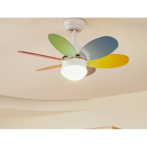 Wentylator sufitowy Lindby Litur, Ø 77 cm, E27, kolorowy