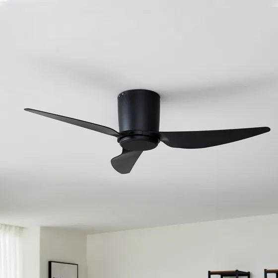 Wentylator sufitowy Lindby Aulo czarny, DC, Ø 123 cm