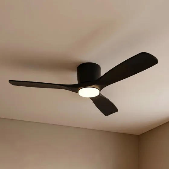Lucande Moneno Smart LED Wentylator Sufitowy, Czarny, DC, Tuya