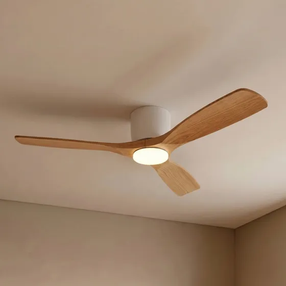 Lucande Moneno Smart LED Wentylator Sufitowy, biały/drewno