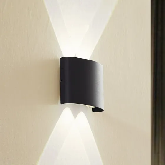 Lindby Ithan Kinkiet zewnętrzny LED, antracytowy, 12 cm