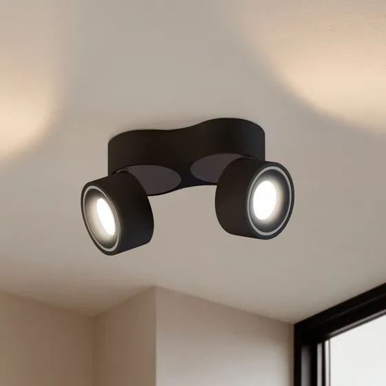 Arcchio Rotari LED reflektor natynkowy 2x8,9W czarny