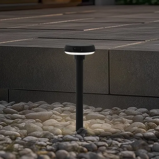 Lindby Brinca Lampa solarna z czujnikiem ruchu, czarna