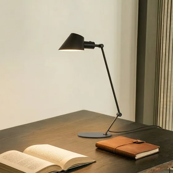 Lampa stołowa Lindby Corali, czarna, metalowa, 64 cm