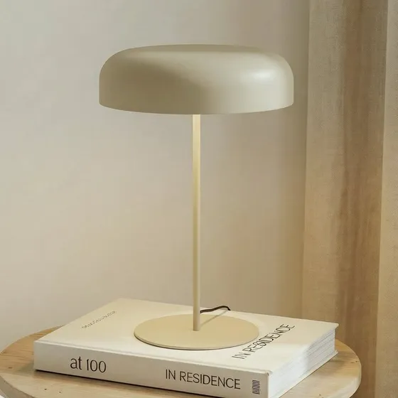 Lindby Edion Lampa Stołowa Beżowa - Metalowa, 45 cm