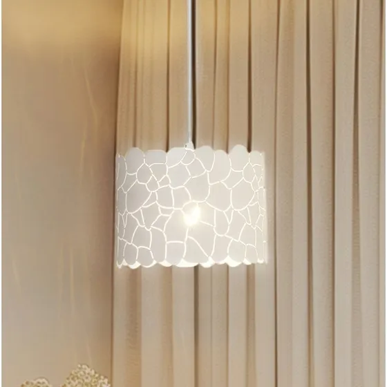Lindby Aralena Lampa Wisząca Biała, Metal, Ø 26 cm