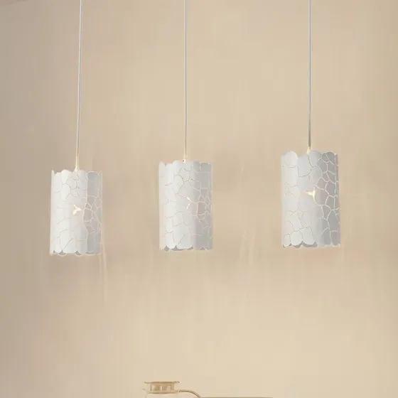 Lampa wisząca Lindby Aralena 3, biała, 92 cm