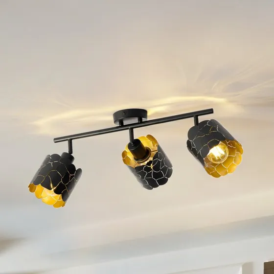 Lindby Aralena 3 Lampa Sufitowa Czarny/Złoty