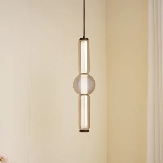 Lucande Savete LED Lampa Wisząca - Dymny Szary, Szkło, Ø 12 cm