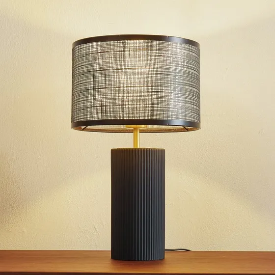 Lindby Sorscha Lampa Stołowa Czarna - Metal i Szkło