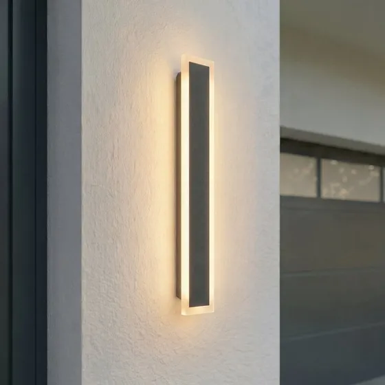 Lucande Ilora Kinkiet zewnętrzny LED, CCT, IP65, czarny, 60 cm