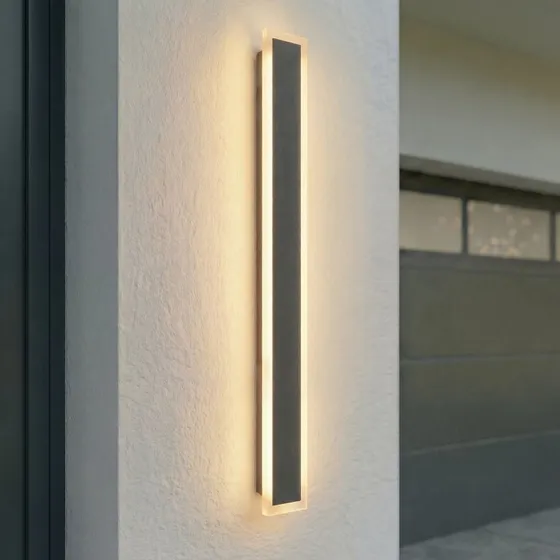 Kinkiet zewnętrzny LED Lucande Ilora, czarny, 100 cm, CCT, IP65