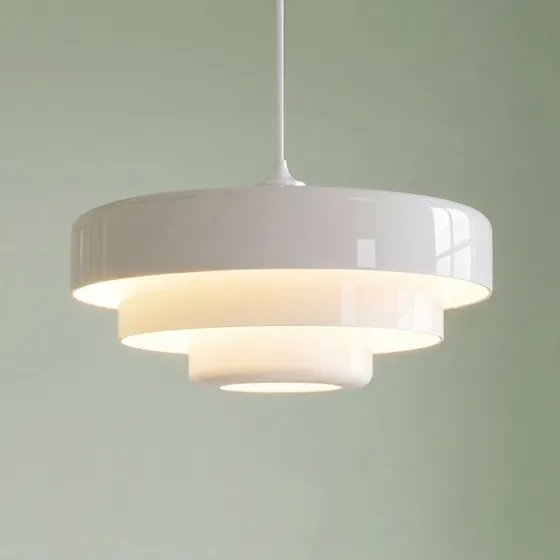 Żyrandol Lindby Tivra, biały, Ø 35 cm, metal