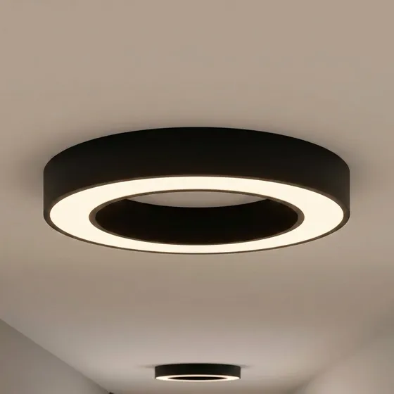 Lampa sufitowa LED Sharelyn Arcchio, czarna, Ø 60 cm, ściemniana