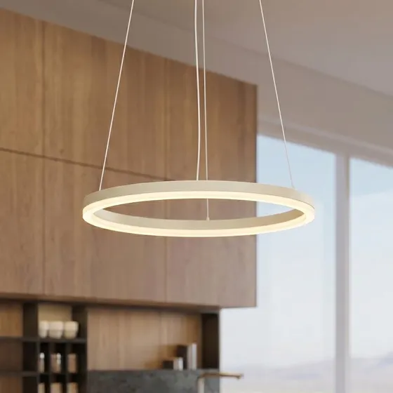 Arcchio Albiona Żyrandol LED, beżowy, 1 pierścień, Ø 40 cm