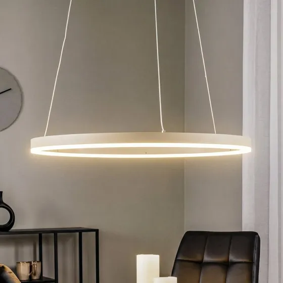 Arcchio Albiona Żyrandol LED, beżowy, 1 pierścień, Ø 60 cm