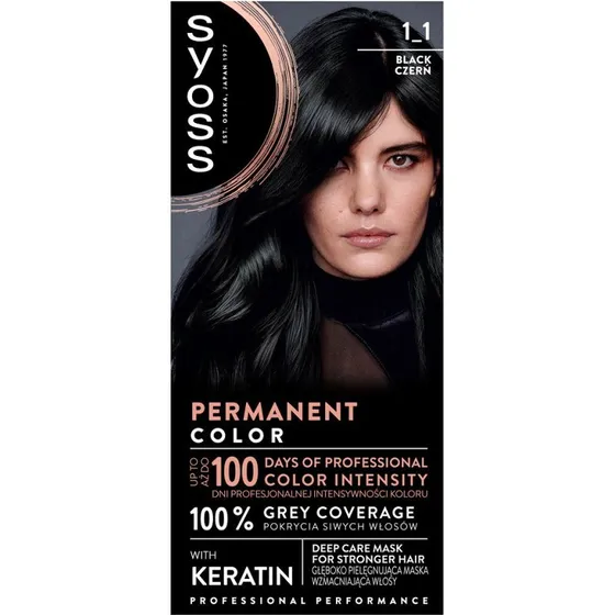 Syoss Permanent Color farba do włosów 1_4 Granatowa Czerń