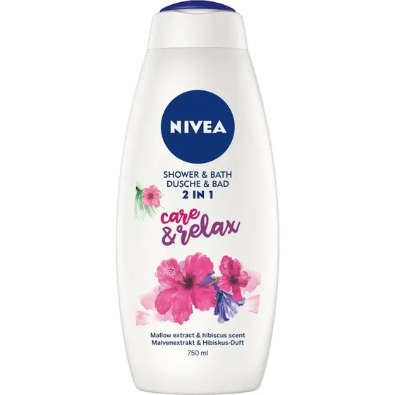 Nivea Care & Relax Płyn do kąpieli i żel pod prysznic 2w1 750ml