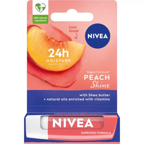 Nivea Peach Shine Pomadka Pielęgnująca do Ust 4.8g