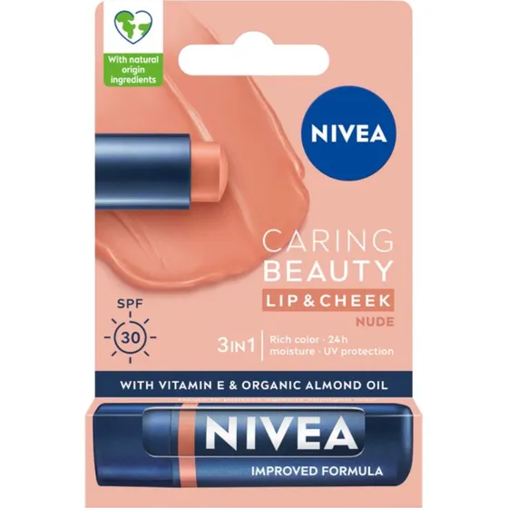Nivea Caring Beauty Pomadka do ust 3w1 Nude 4.8g