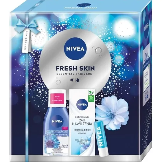 Nivea Fresh Skin Zestaw Odświeżający: Krem, Płyn i Pomadka
