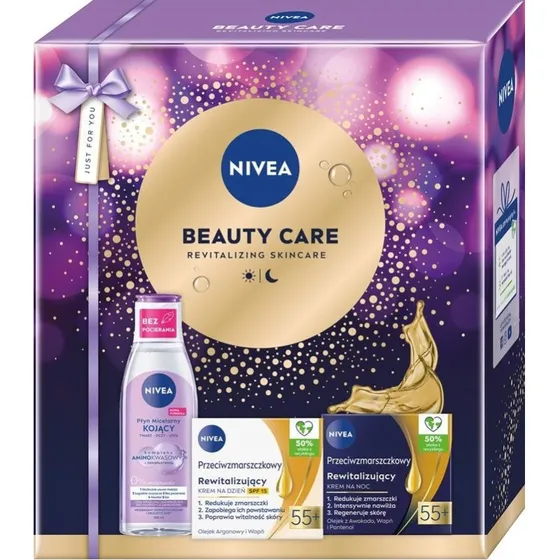 Nivea Beauty Care Zestaw Rewitalizujący 55+ (3 produkty)