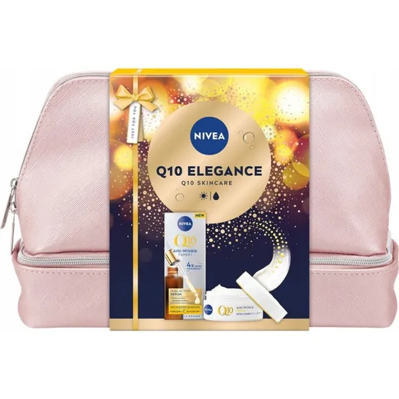 Nivea Q10 Elegance: Serum 30ml, Krem SPF15 50ml i Kosmetyczka