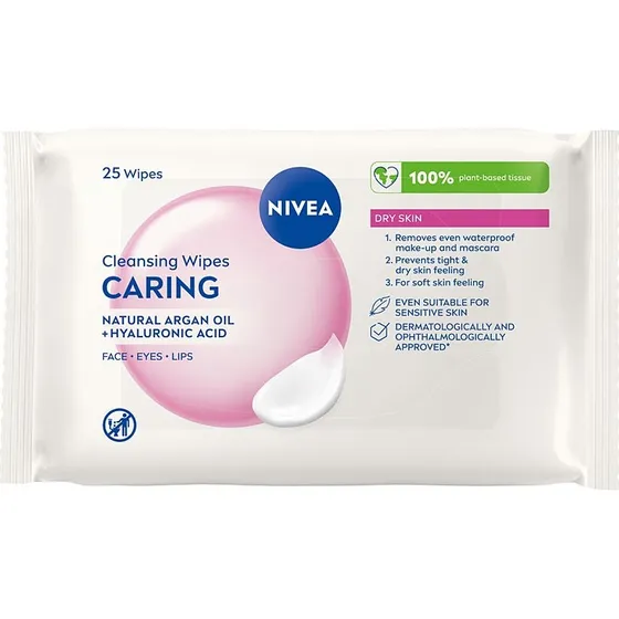 Nivea 3w1 łagodzące chusteczki do demakijażu, 25 szt.