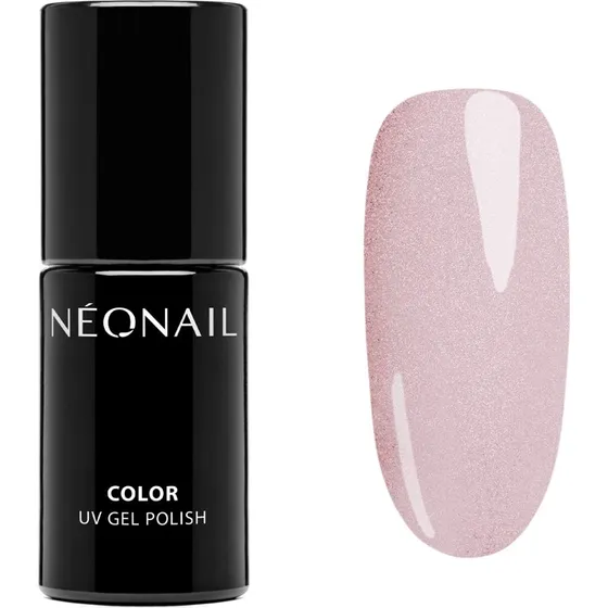 NEONAIL UV Gel Polish Forget The Ex - Różowy z Złotym Brokatem