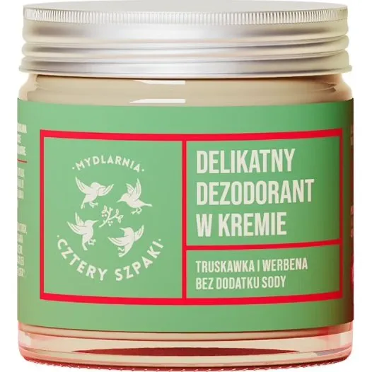 CZTERY SZPAKI Delikatny dezodorant w kremie Truskawka i Werbena 60ml