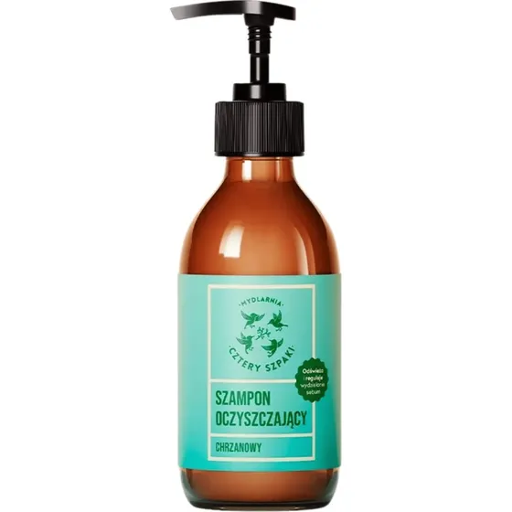 Cztery Szpaki Szampon oczyszczający chrzanowy, 300 ml