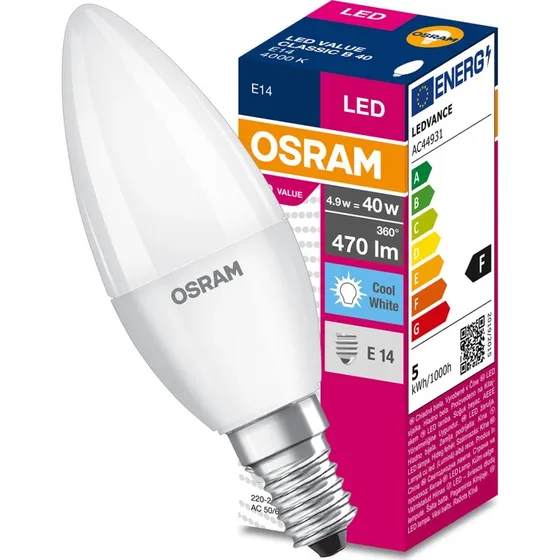 OSRAM LED VALUE CLB E14 4,9W 4000K 470LM matowa