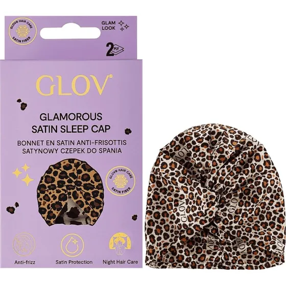 GLOV Glamorous Satin Sleep Cap Cheetah