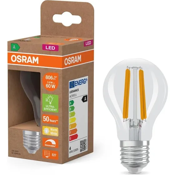 Osram LED A60 E27 3,8W 2700K Ściemnialna 806lm