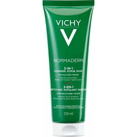 Vichy Normaderm 3w1: Oczyszczanie, Peeling i Maseczka 125 ml