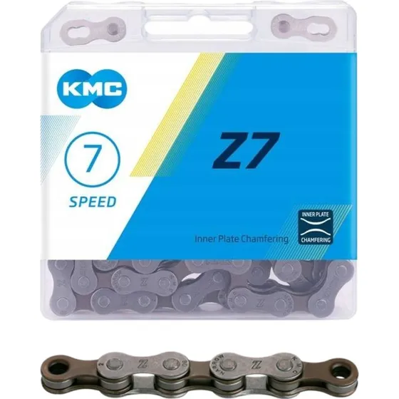 KMC Z7 acuch Rowerowy 7S 3/32" 114 Linkw Szaro-Brzowy