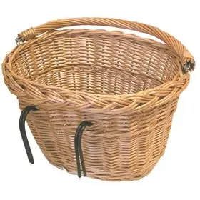 Basil Denver Kosz na kierownic, wiklinowy, naturalny, mocowanie na haki