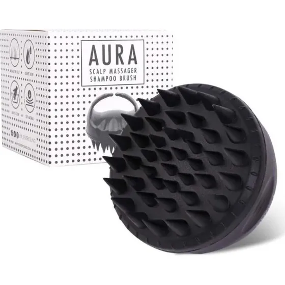 Sister Young Aura Shampoo Brush - Szczotka do masażu i mycia głowy, Czarna