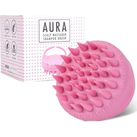 Sister Young Aura Shampoo Brush - Różowa szczotka do masażu skóry głowy