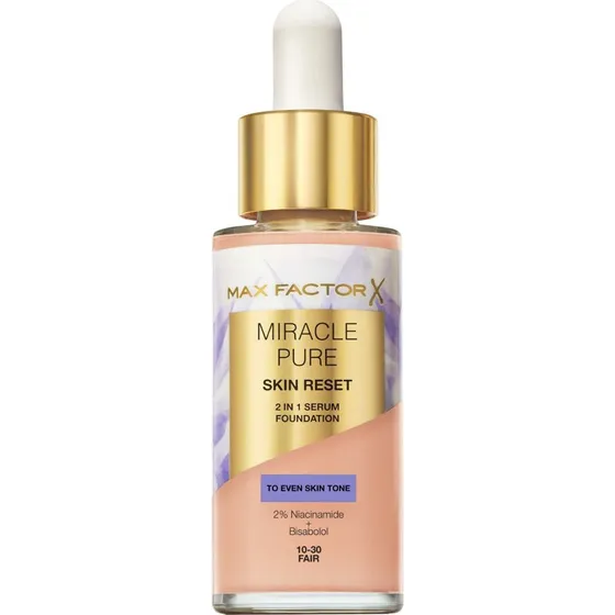 Max Factor Miracle Pure 2w1 Skin Reset Serum Foundation 10-30 Fair