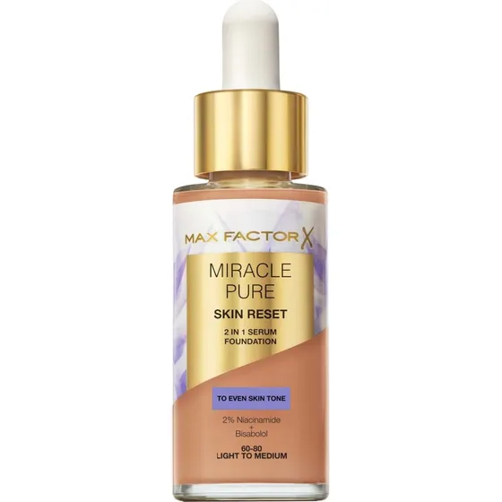 Max Factor Miracle Pure 2w1 Skin Reset Serum Foundation 60-80