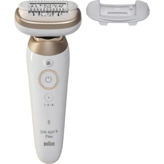 Braun Silk-pil 9 9011 Flex, depilator z elastyczn gowic, biay z zotem
