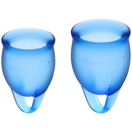 Satisfyer Feel Confident Menstrual Cup Dark Blue - Zestaw 15ml + 20ml