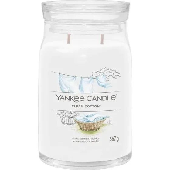 Yankee Candle Duża świeca zapachowa Clean Cotton 567g